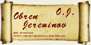 Obren Jereminov vizit kartica